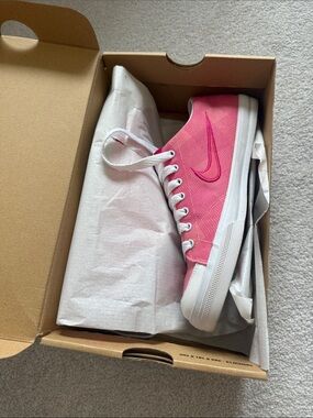 Nike Pink Low-Top Canvas Sneaker with White Sole